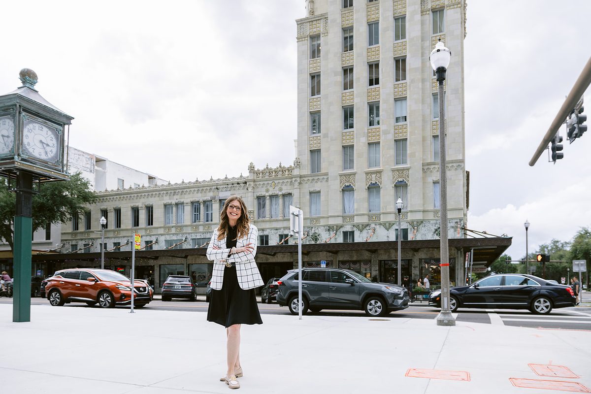 Melissa Rutland in downtown St. Petersburg